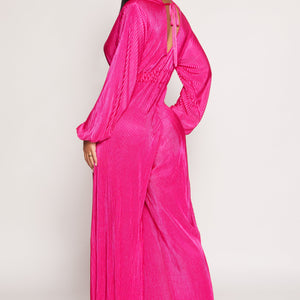 Plisse Twist Front Jumpsuit