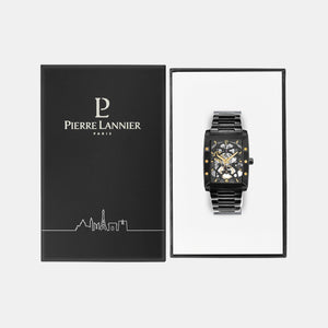 Hector Men Automatic Black Dial Analog Stainless Steel Watch 340A439