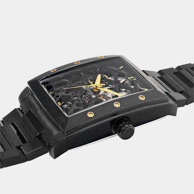Hector Men Automatic Black Dial Analog Stainless Steel Watch 340A439