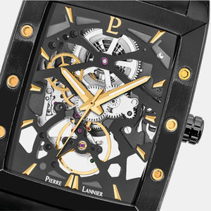 Hector Men Automatic Black Dial Analog Stainless Steel Watch 340A439
