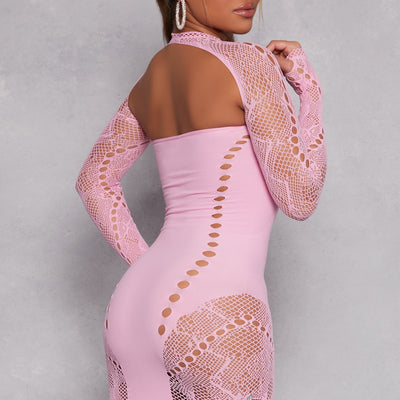 Rhinestone Cut Out Seamless Mini Dress
