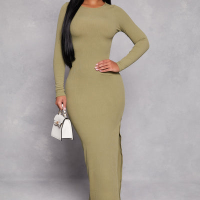 Haute Monde Side Slit Maxi Dress