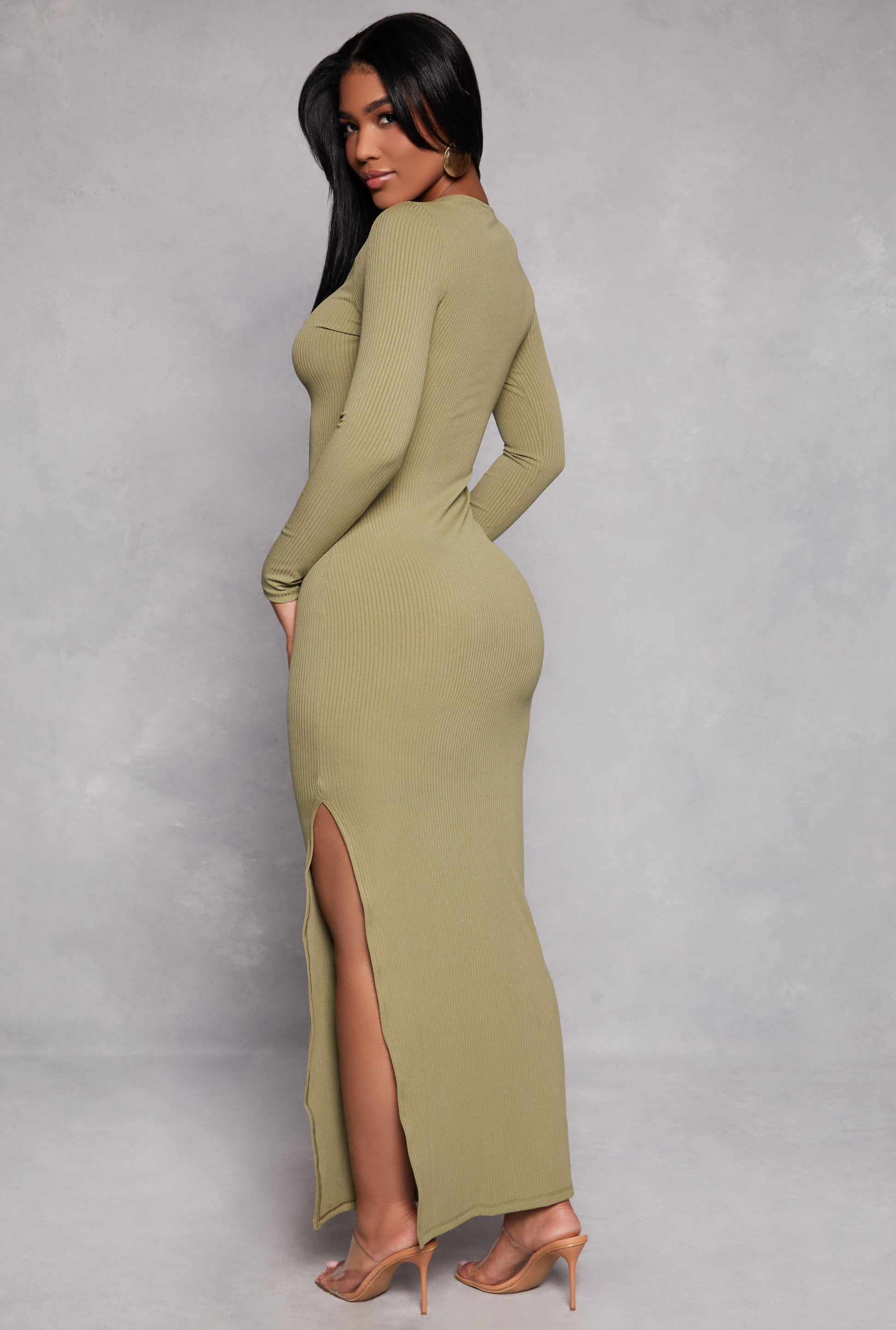 Haute Monde Side Slit Maxi Dress