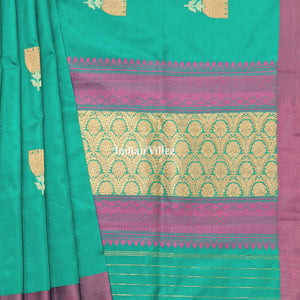 Sea Green Pure Banarasi Katan Silk Saree
