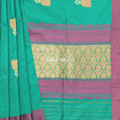 Sea Green Pure Banarasi Katan Silk Saree