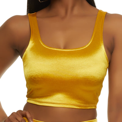 Solid Spandex Cropped Tank Top