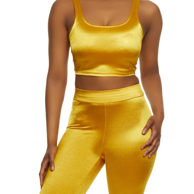 Solid Spandex Cropped Tank Top