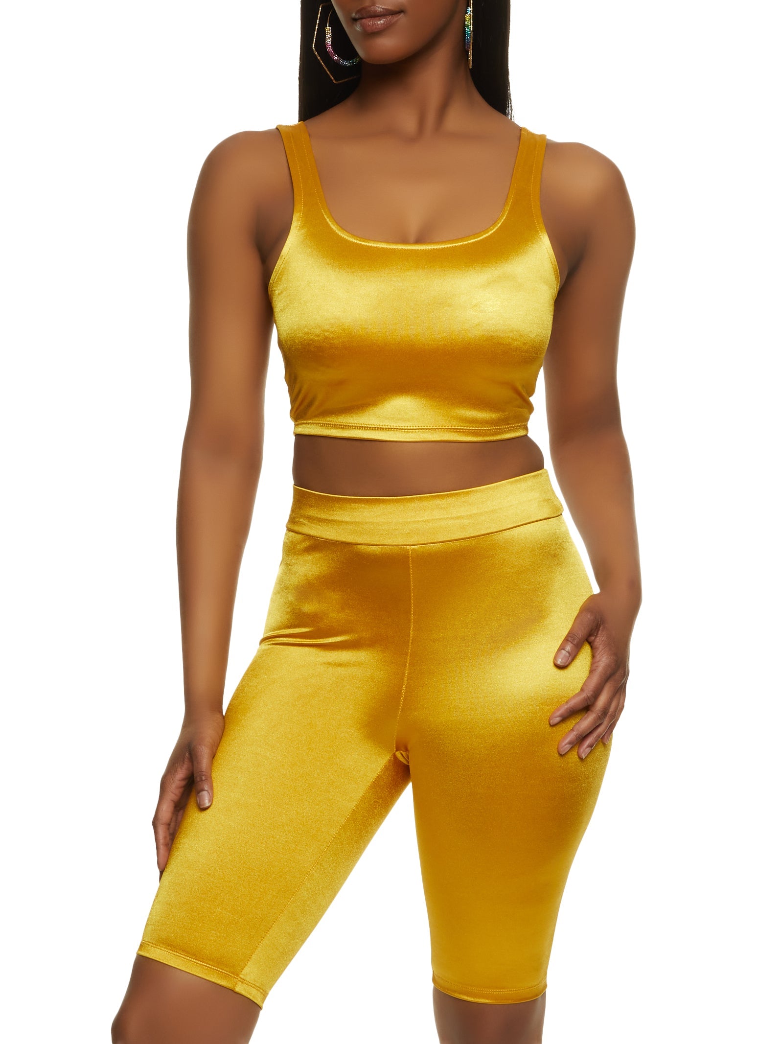 Solid Spandex Cropped Tank Top