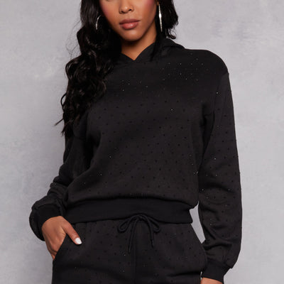 Almost Famous Rhinestone Hooded Sweatshirt