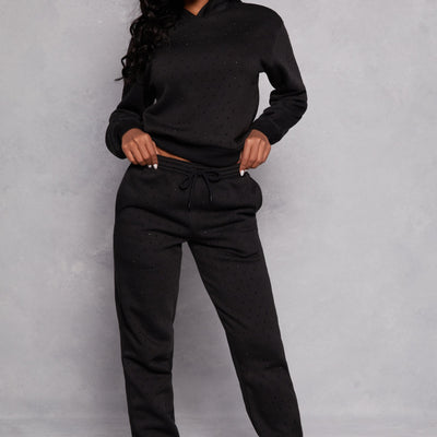 Almost Famous Rhinestone Hooded Sweatshirt