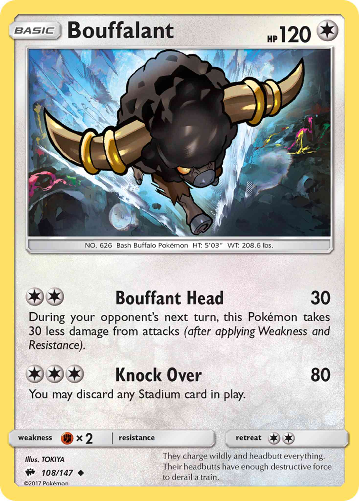 Bouffalant - 108/147 - Uncommon [sm3-108] [Reverse Holo]