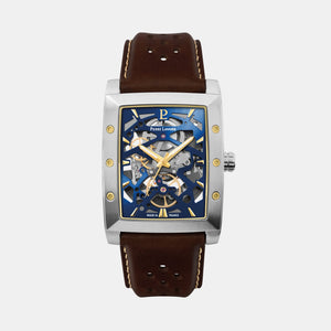 Hector Men Automatic Blue Dial Analog Leather Watch 342A164