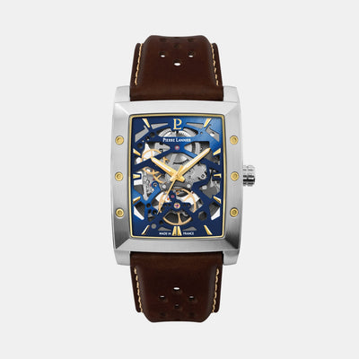 Hector Men Automatic Blue Dial Analog Leather Watch 342A164