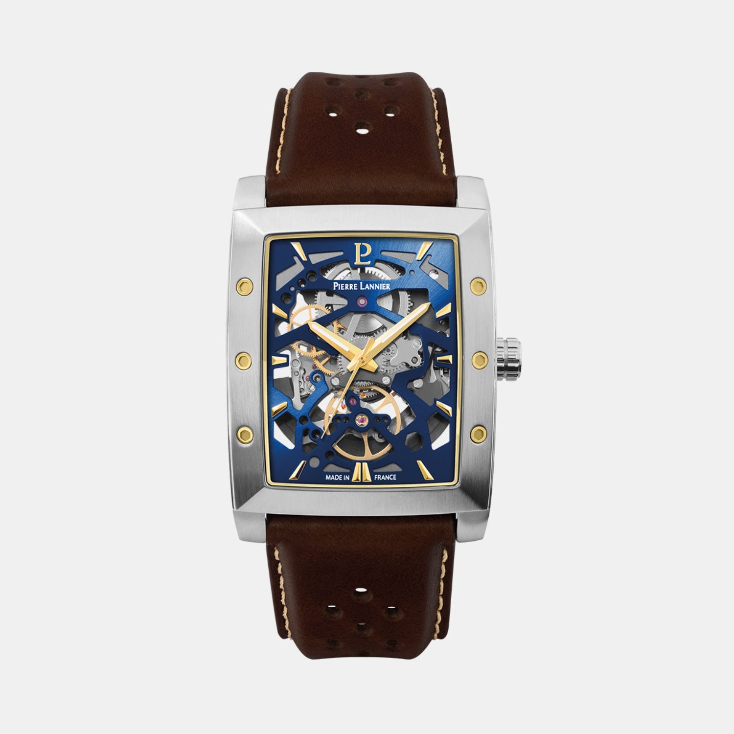 Hector Men Automatic Blue Dial Analog Leather Watch 342A164