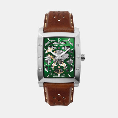Hector Men Automatic Green Dial Analog Leather Watch 342A174