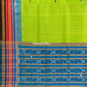 Parrot Green Kathiphera Odisha Ikat Khandua Silk Saree
