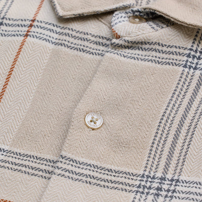 Beige Checks Slim Fit Shirt