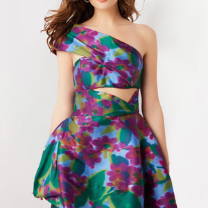 Print One Shoulder A-line Dress by Jovani 34408