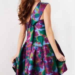 Jovani 34408 Short Printed A Line Cocktail Dress