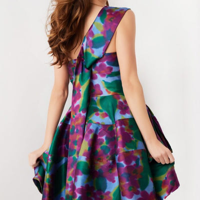 Jovani 34408 Short Printed A Line Cocktail Dress