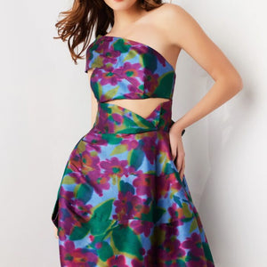 Jovani 34408 Short Printed A Line Cocktail Dress