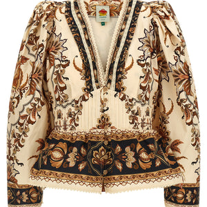 Farm Rio Majestic Garden Sand Blouse