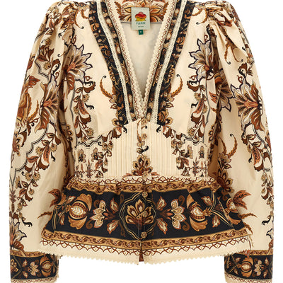 Farm Rio Majestic Garden Sand Blouse