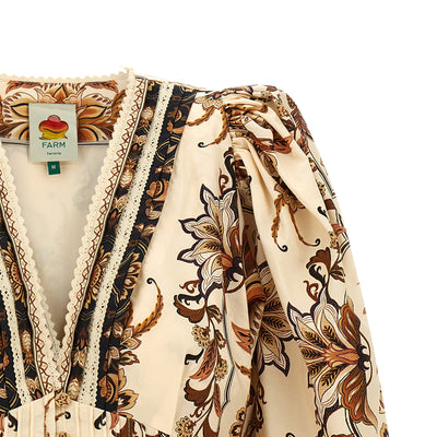 Farm Rio Majestic Garden Sand Blouse