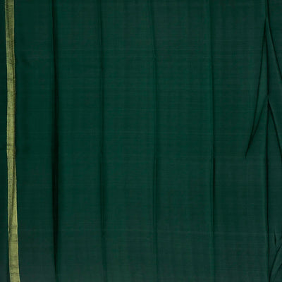 Bottle Green Mysore Crepe Silk Saree With Checks