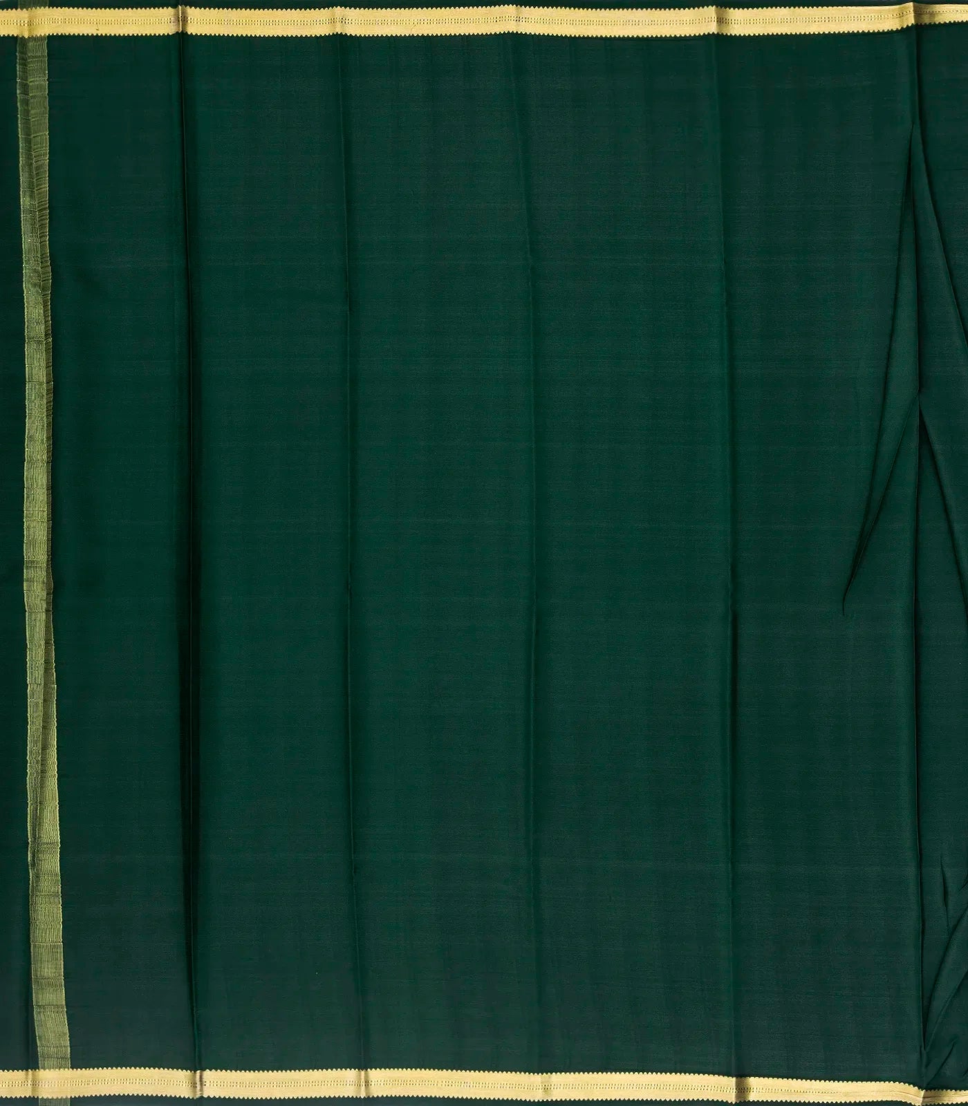 Bottle Green Mysore Crepe Silk Saree With Checks