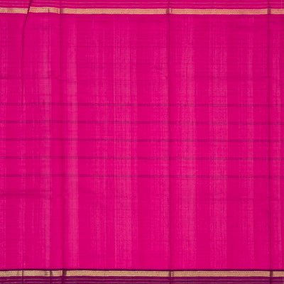 Cream Handloom Soft Silk Saree With Stripes & Contrast Ganga Jamuna Border