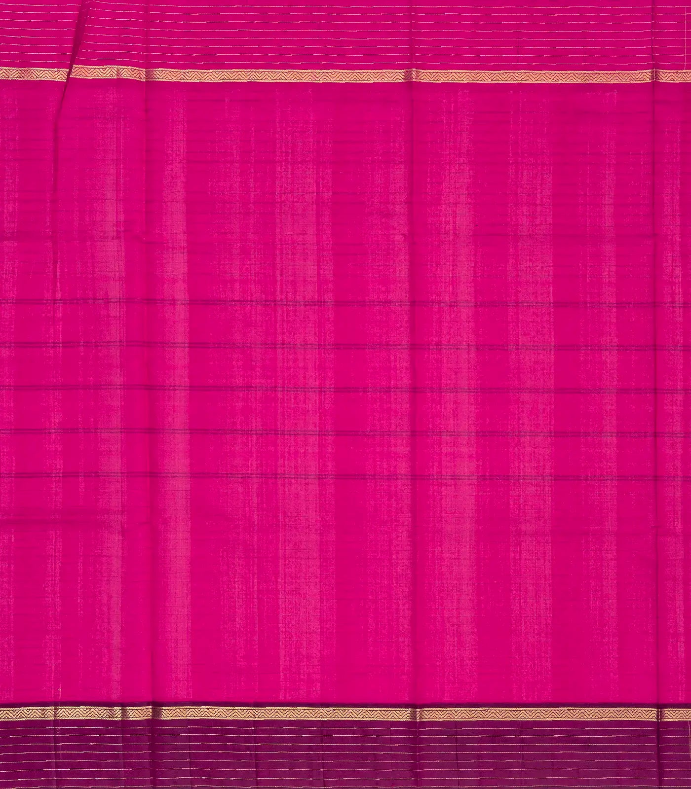 Cream Handloom Soft Silk Saree With Stripes & Contrast Ganga Jamuna Border