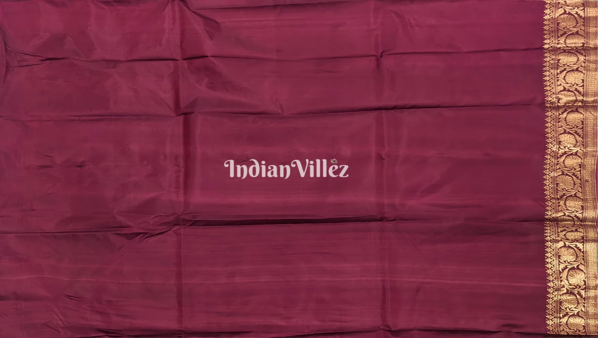 Wine Floral Designer Katan Silk Banarasi Saree