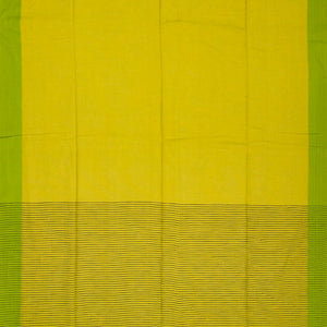 Olive Green Handloom Bengal Cotton Saree With Green Border