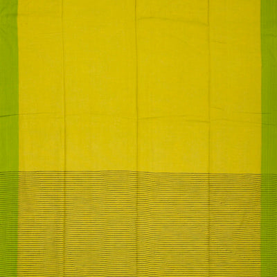 Olive Green Handloom Bengal Cotton Saree With Green Border