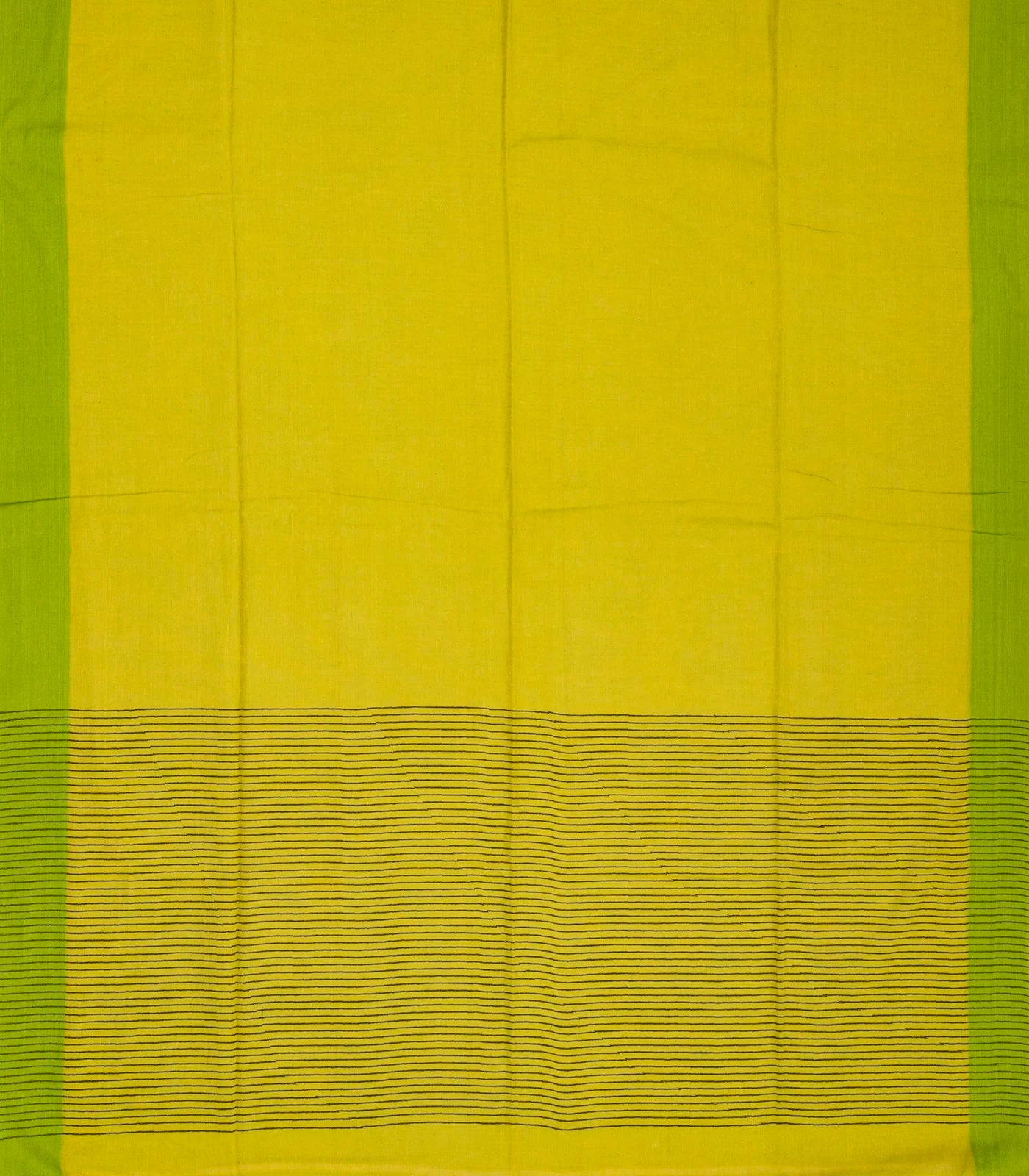 Olive Green Handloom Bengal Cotton Saree With Green Border