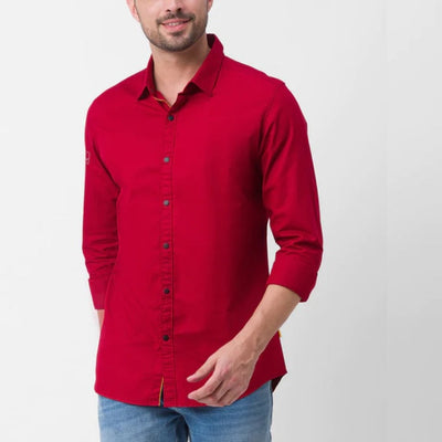 Combo of 3 Cotton Shirt for Man ( Black, White and Red )