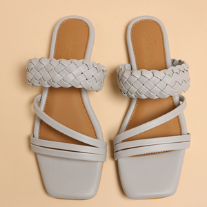 Sky Heart Open Toe Flats