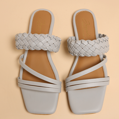 Sky Heart Open Toe Flats