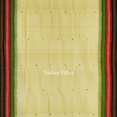 Lemon Yellow Kathiphera Odisha Ikat Khandua Silk Saree