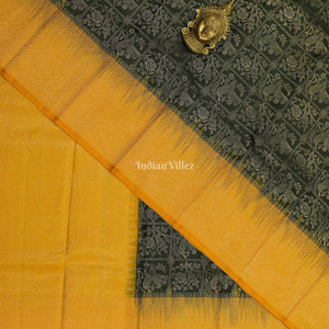 Bottle Green Pure Kanjivaram Silk Saree
