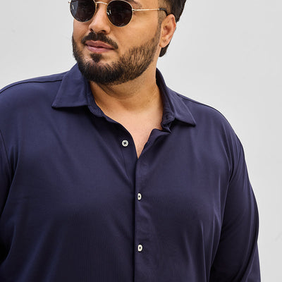 Navy Regular Fit Stretch Shirt