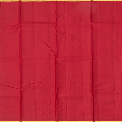 Bottle Green Handloom Kanchipuram Korvai Silk Saree With Crimson Border