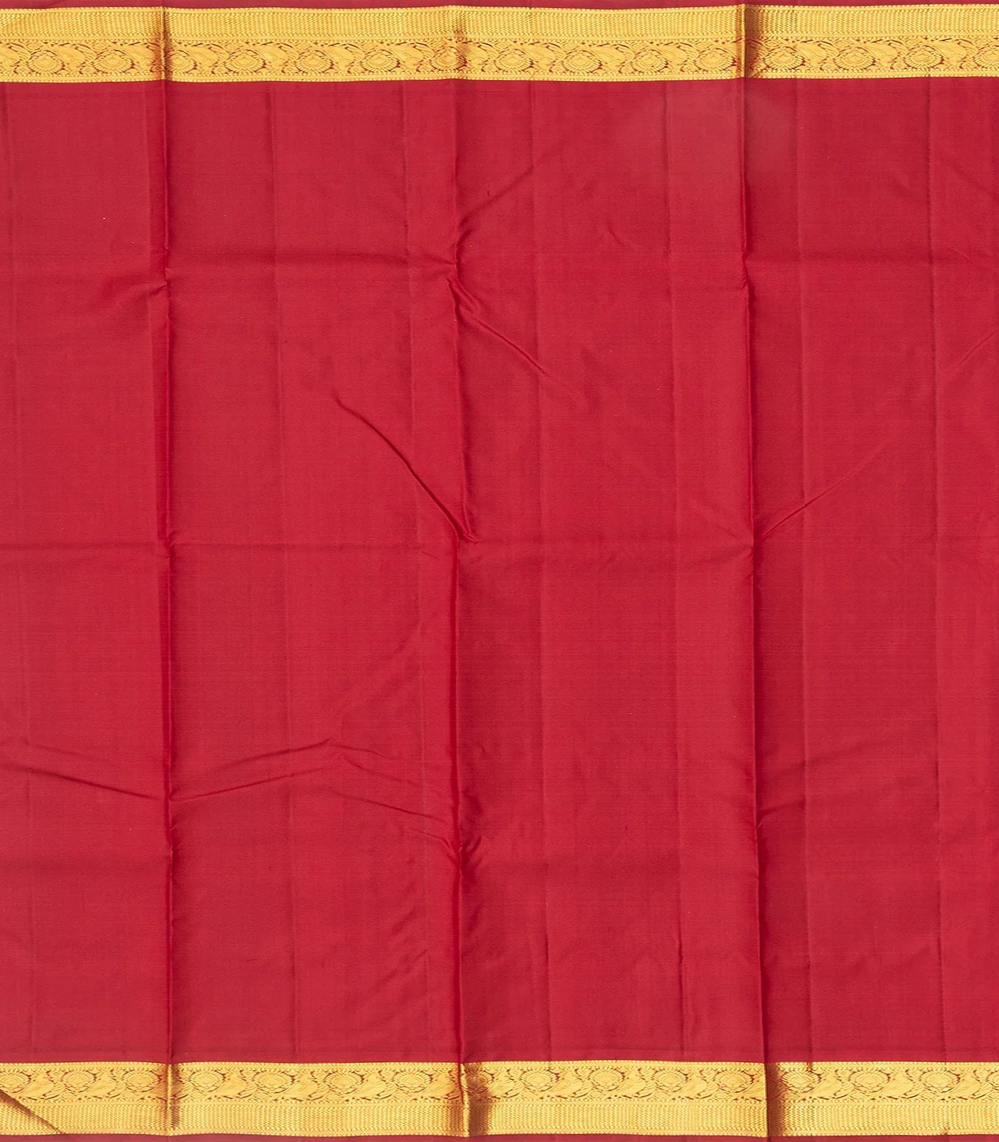 Bottle Green Handloom Kanchipuram Korvai Silk Saree With Crimson Border