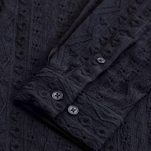 Black Self-Design Shirt
