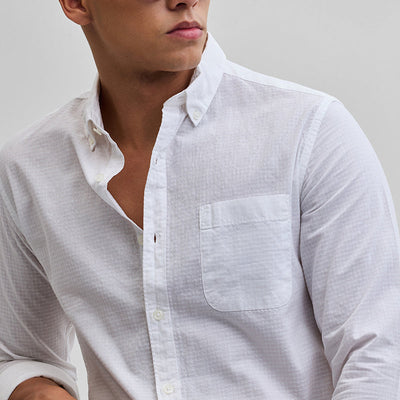 White Self-Design Shirt
