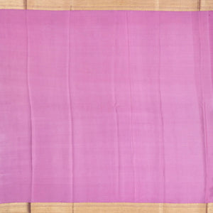 Lavender Mysore Crepe Silk Saree With Floral Buttas & Checks