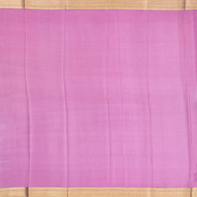 Lavender Mysore Crepe Silk Saree With Floral Buttas & Checks