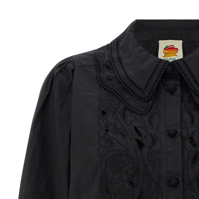 Farm Rio Black Embroidered Shirt