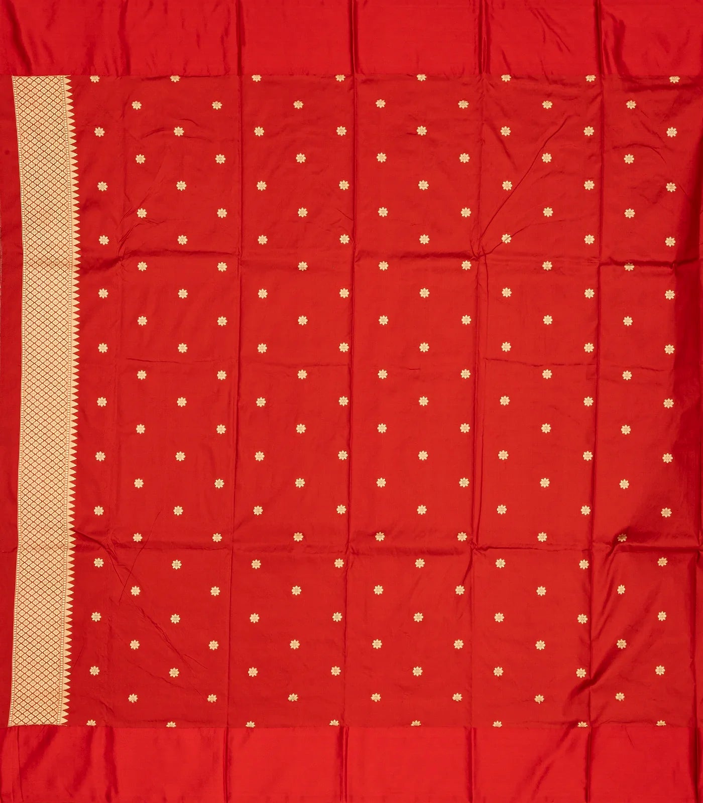 Midnight Blue Handloom Banarasi Silk Saree With Bird Buttas & Contrast Border